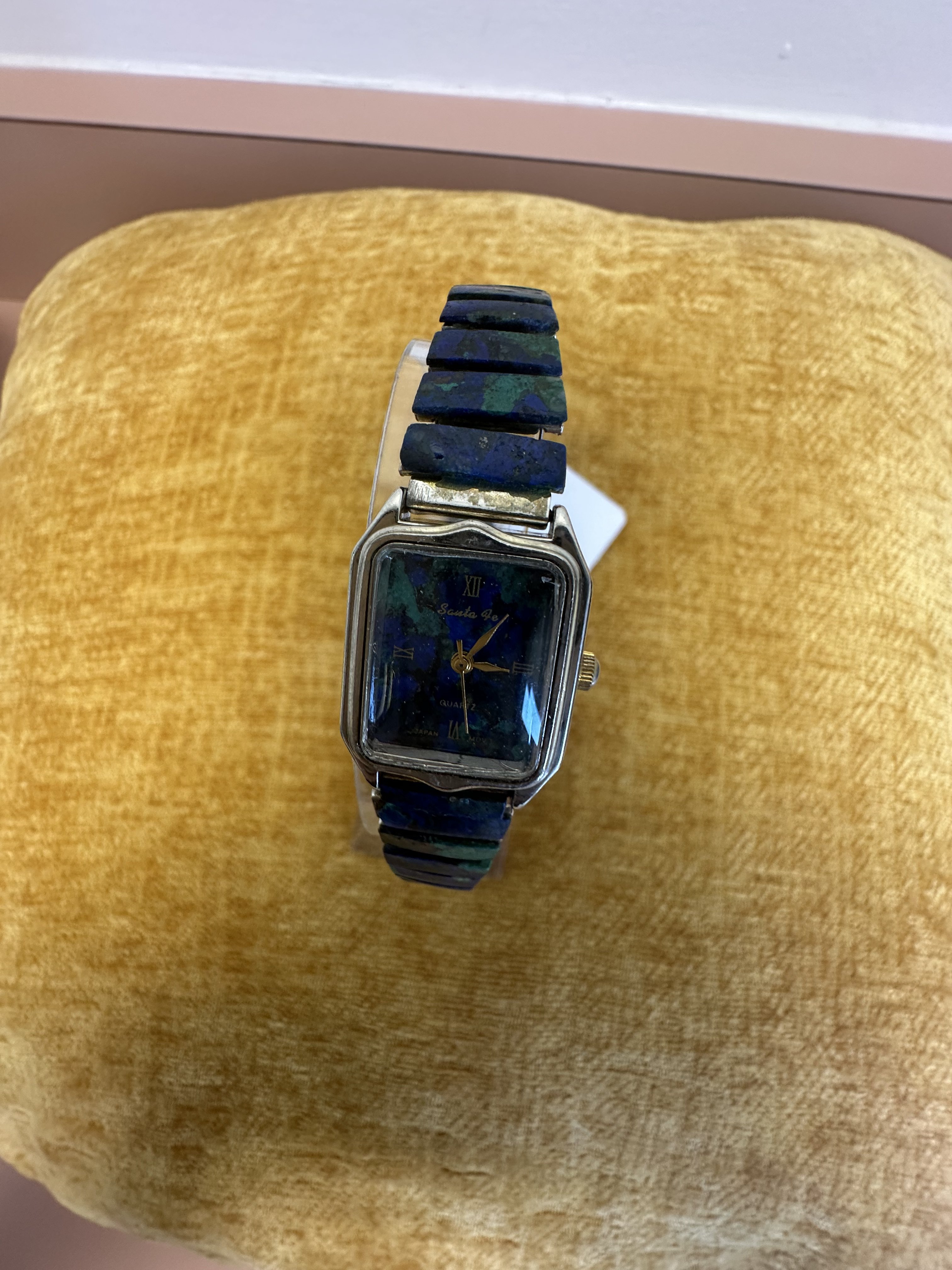 Santa Fe Malachite Dial Rectangular Watch - angle 1