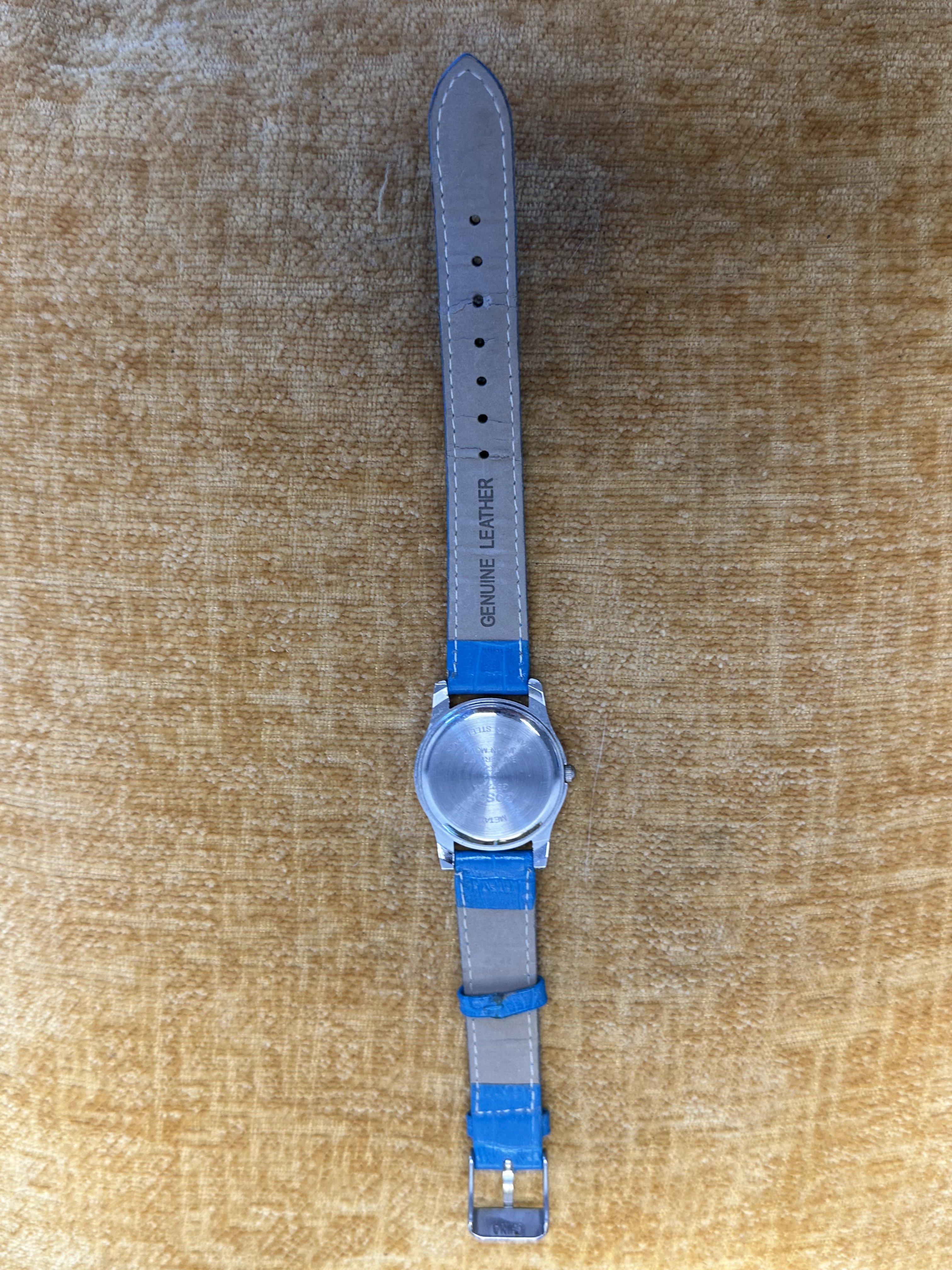 Gossip Round Arabic Dial Blue Strap - angle 2