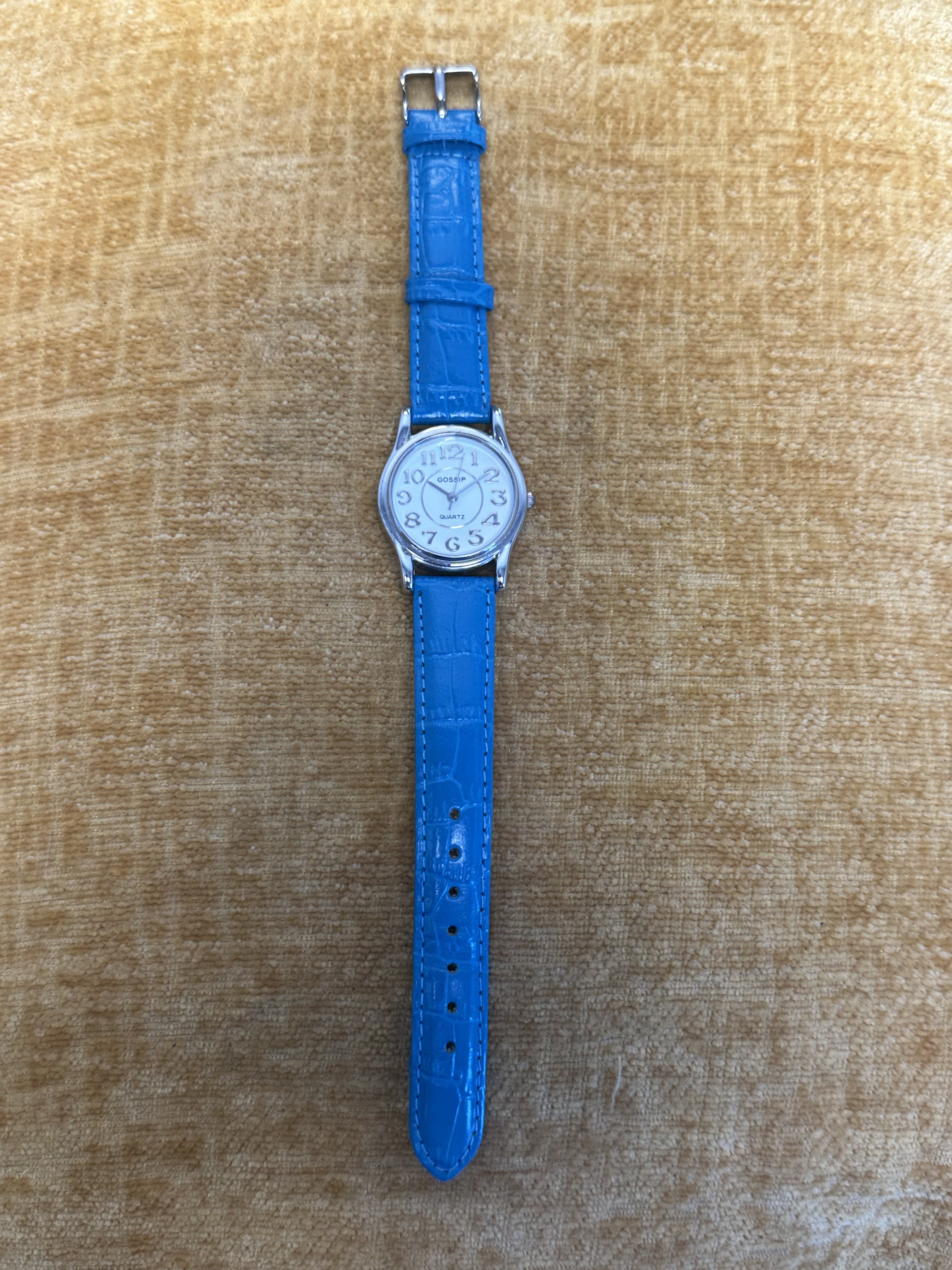 Gossip Round Arabic Dial Blue Strap - angle 1