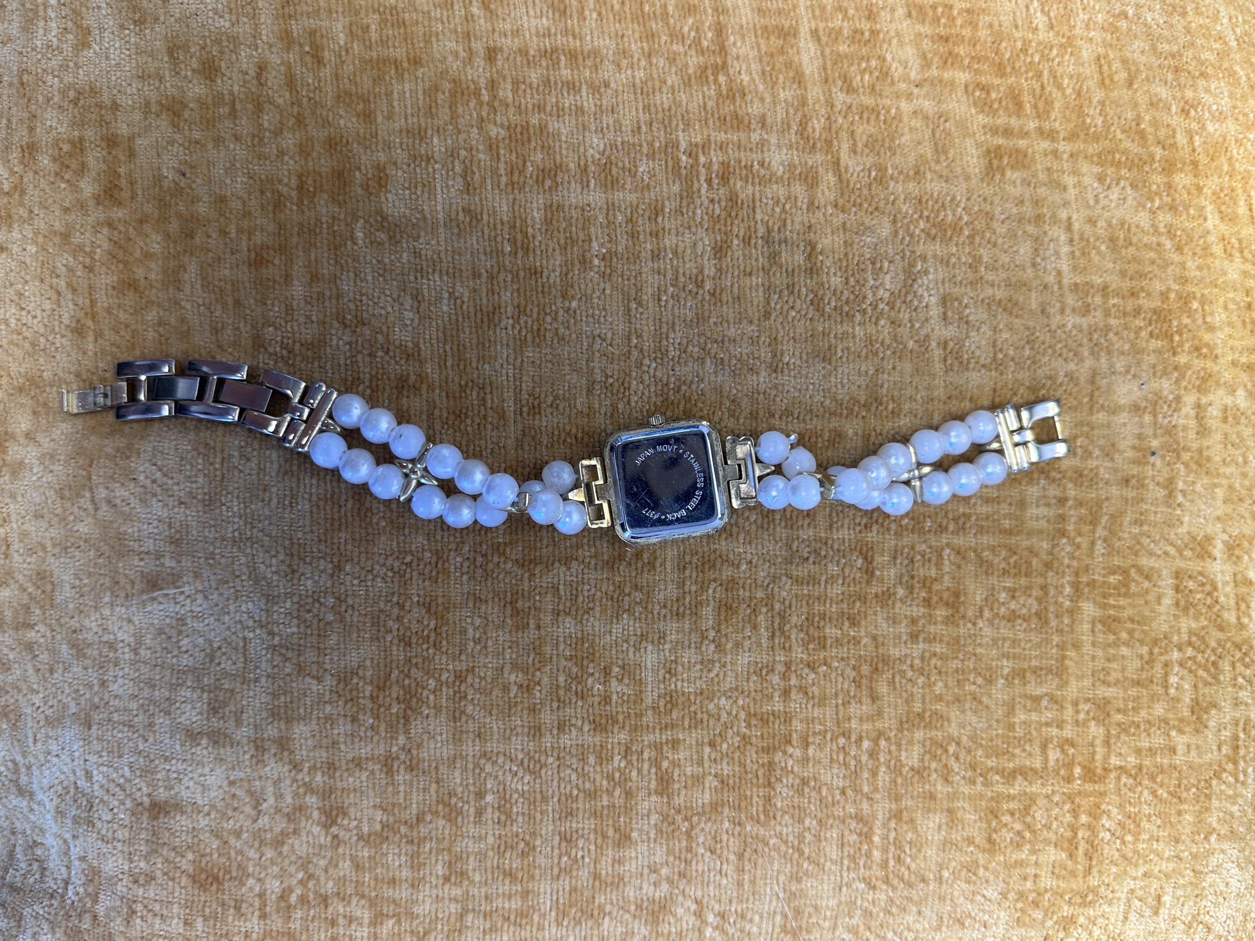 Unbranded Beaded Bracelet Square Dress Watch - angle 2