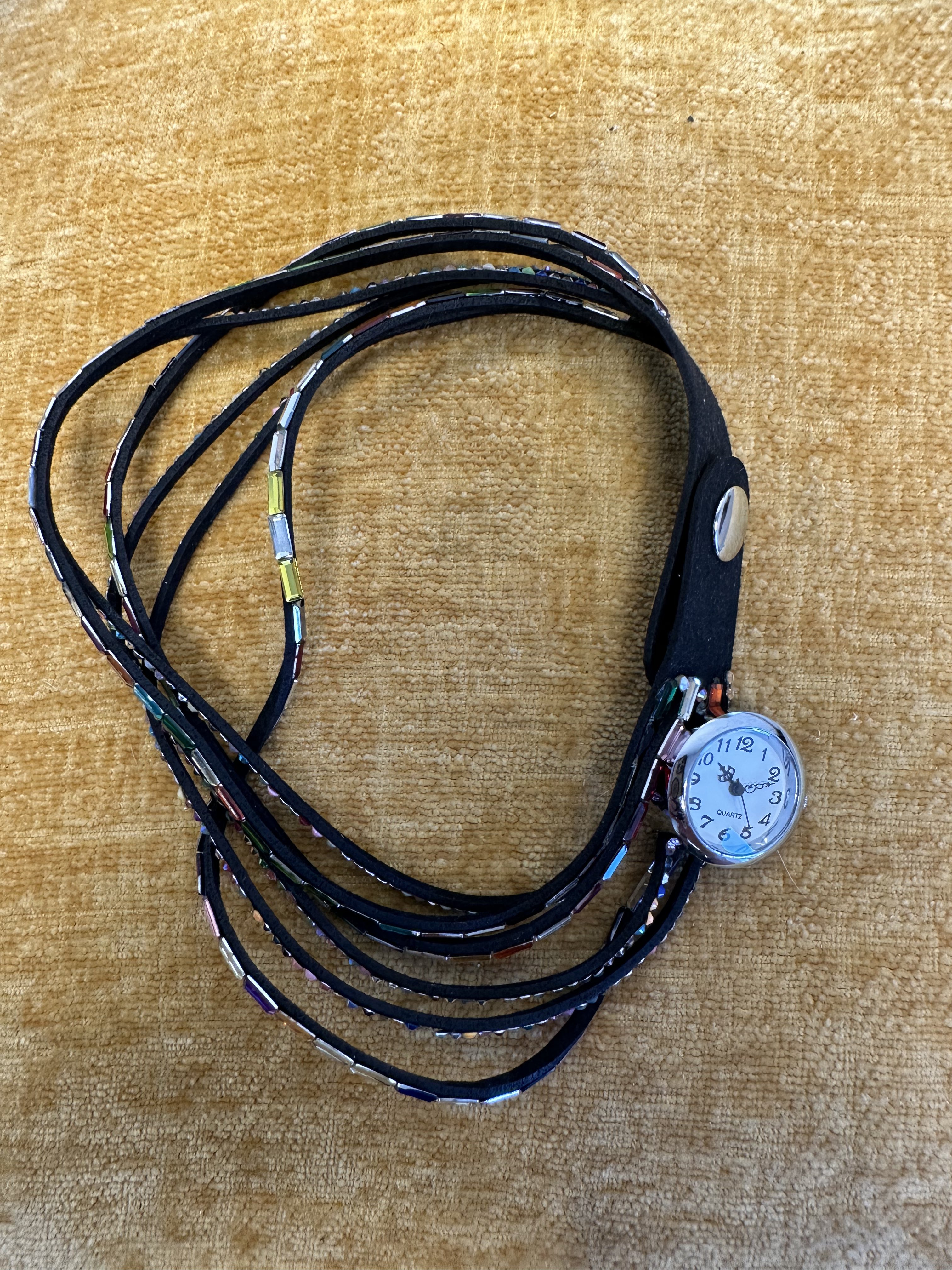 Unbranded Multi-strand Beaded Cord Wrap Watch - angle 1