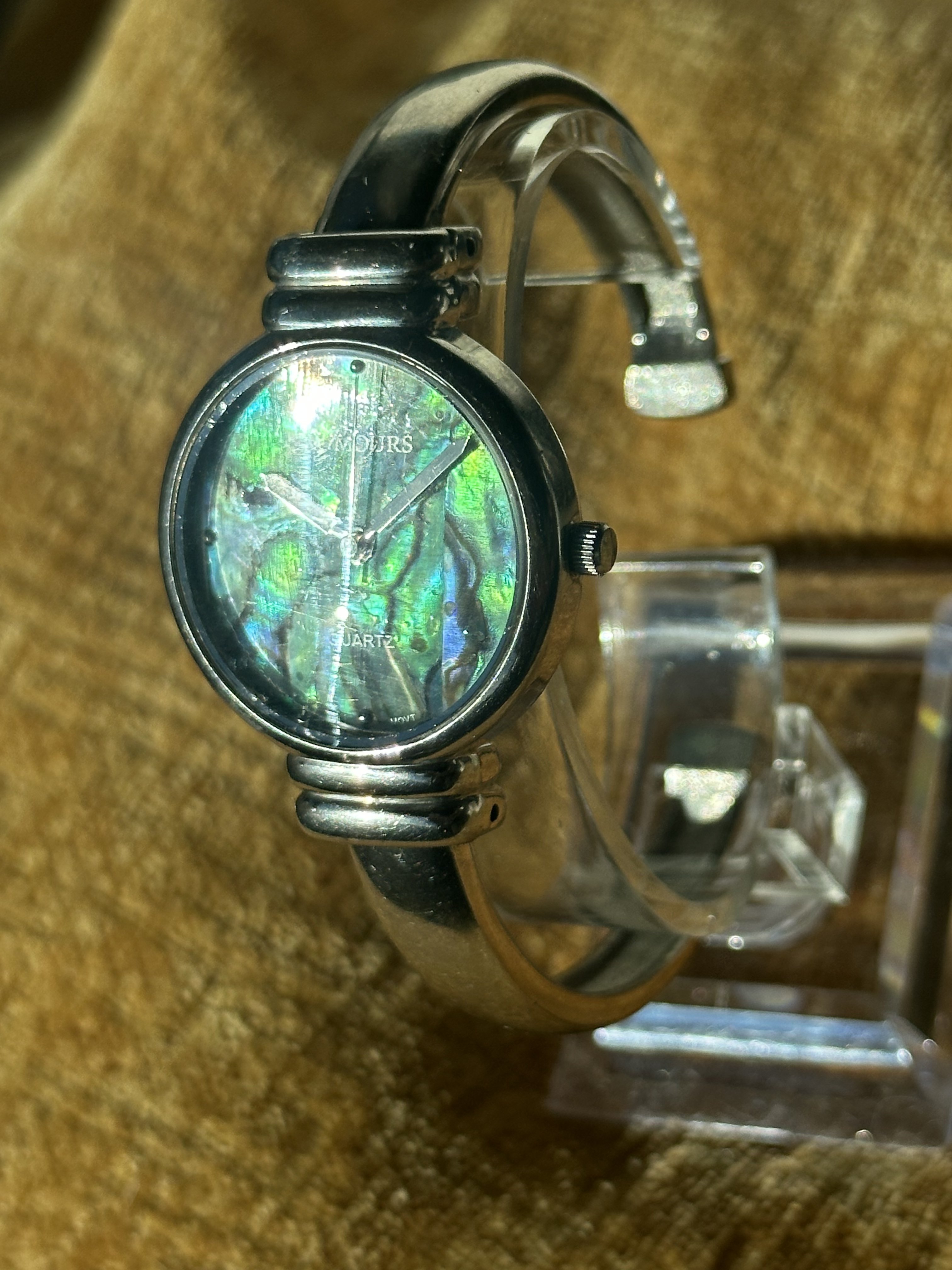 Amours Abalone Dial Bangle Watch - angle 1