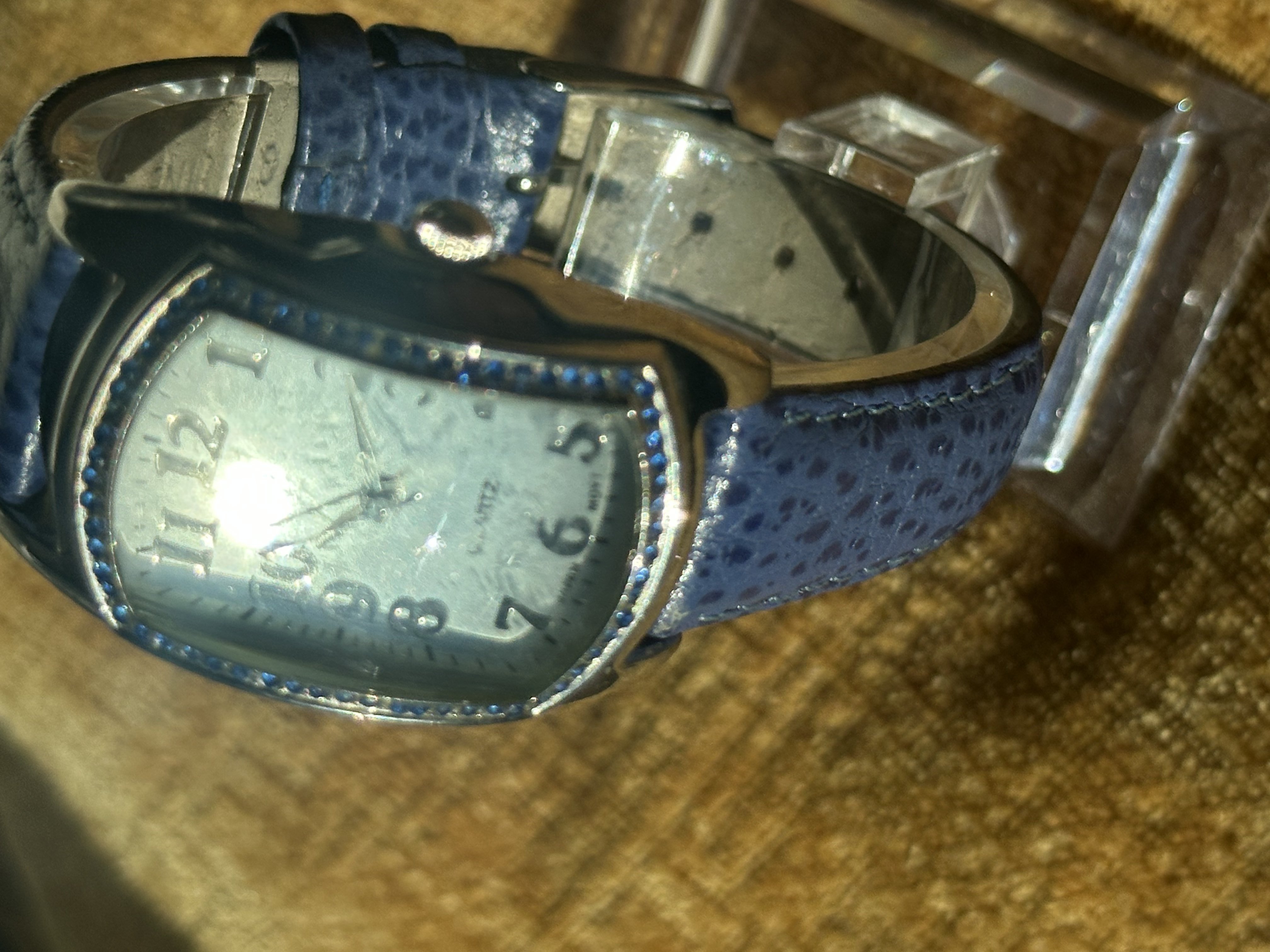 Balco Tonneau Case Crystal Bezel Watch - angle 1